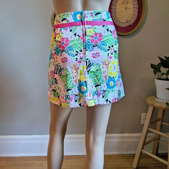 Vintage Y2K Bamboo Traders Mini Skort Floral Bright Bow Athleisure Size 10 - Picture 4 of 13